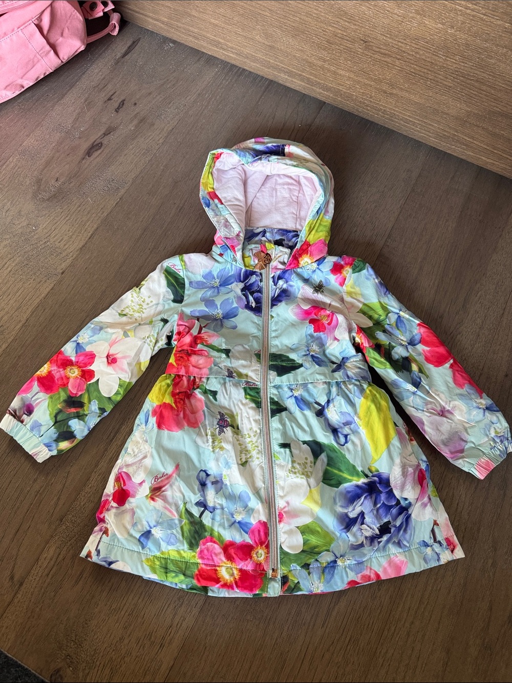 Baker by Ted Baker Girls' Floral Hooded Raincoat - Pink, Blue, Green